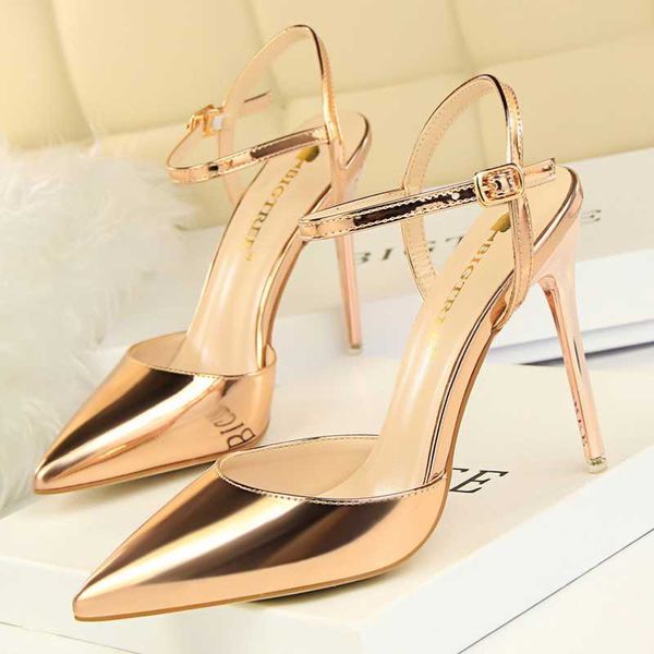 

dress shoes women sandals pumps .5cm thin heels patent leather summer solid wedding party ladies stilettos wsh4116, Black