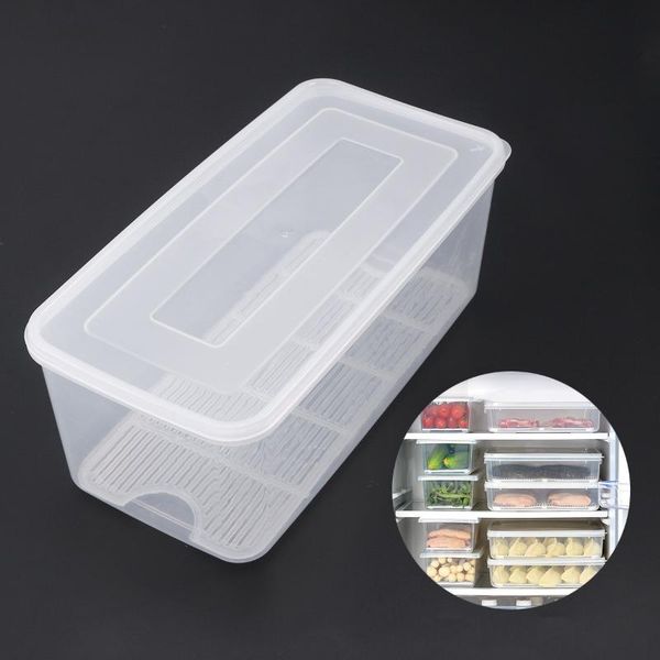 

storage bottles & jars transparent simple fruit box kitchen vegetable crisper drainer for refrigerator home store restaurant