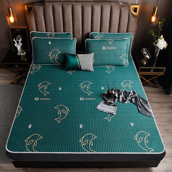 

bedding sets summer cartoon pattern natural latex mat three-piece tatami washed ice silk cool feeling fabric machine washable