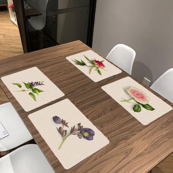 

table napkin 42x32cm stylish flower beautiful rose print mat napkins for wedding placemat dining kitchen decoration