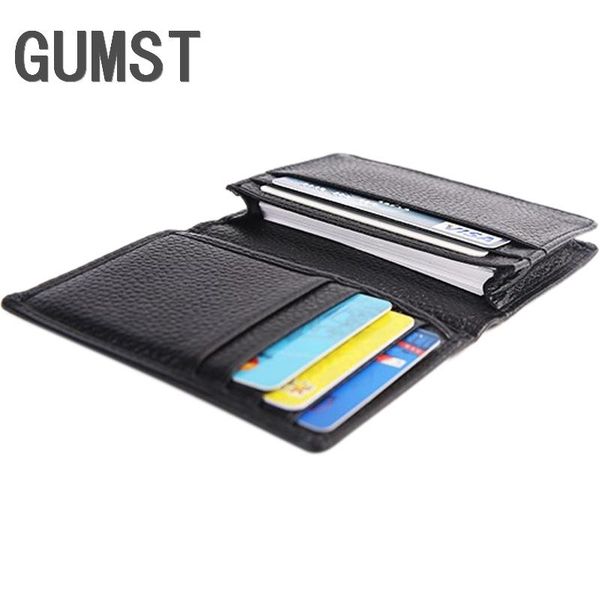 

card holders gumst 100% first layer of cowhide genuine leather id holder men case business, Brown;gray