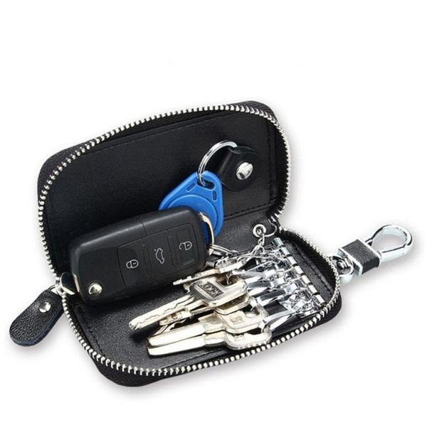 

keychains k010 2021 high-end women men's car accessories real leather keys package key holder for, Silver