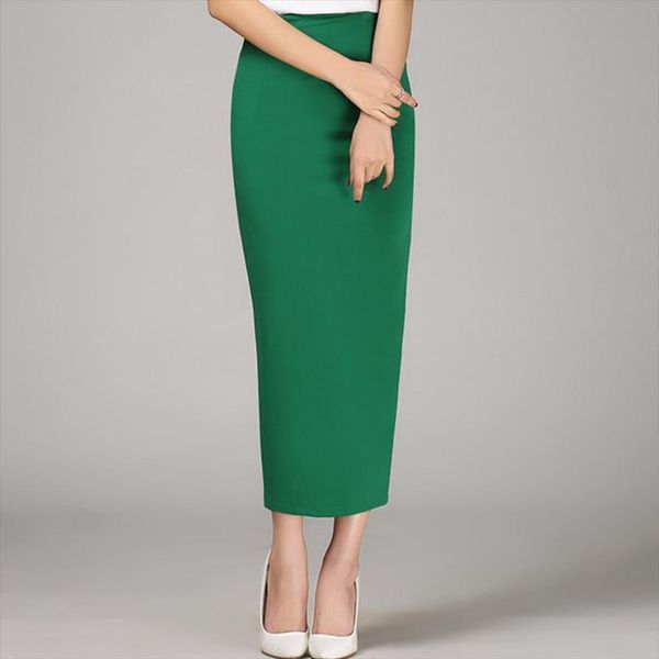 

split long high waist womens skirts straight casual plus size, Black