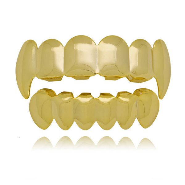 

18k electroplating 6 teeth vampire point hip hop braces, Silver