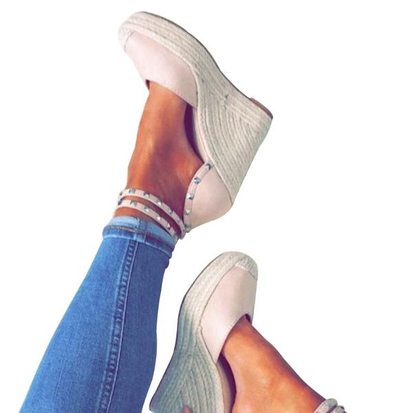 

dress shoes woman sapato 2021 women wedges sandals rivets decor fast dry breathable lightweight anti-slip chaussure femme, Black