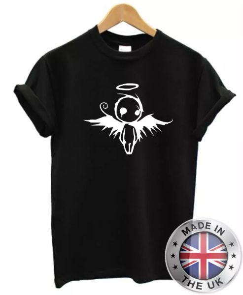 

Voodoo doll t-shirt s-xxl mens womens gothic angel wings halo, White;black