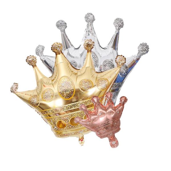 

party decoration big size golden silver crown aluminium foil balloon 3 layer birthday cake helium happy wedding