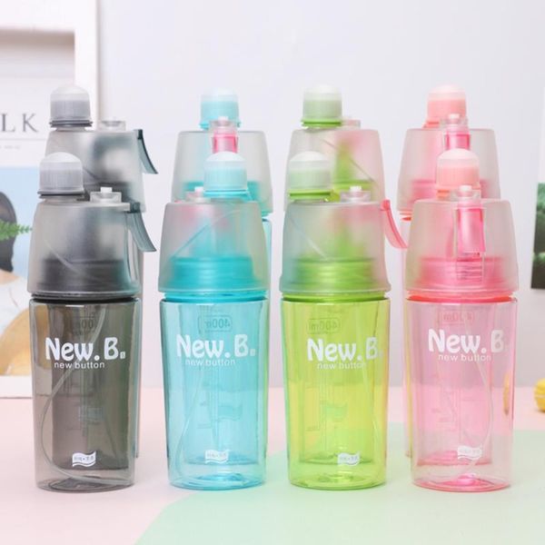 

water bottles 400ml/600ml spray sports bottle bpa leak proof hiking portable shaker bicycle cycling drinking