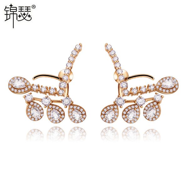 

jewelry charm stud afternoon sunshine aaa zircon earrings, Golden