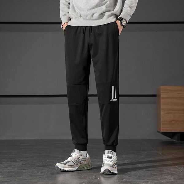 

arrivals fashion winter thick women pant casual loose comfortable breathable striped sport pants for men, Black