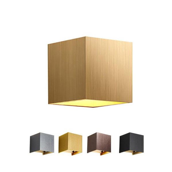 

wall lamp 6w/12w outdoor led brushed square waterproof staircase corridor lamps living room bedroom bedside light