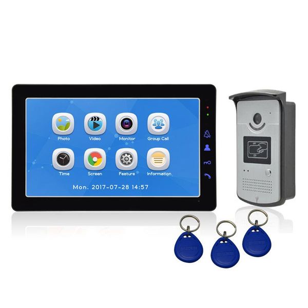 

inch video door phone record intercom system with color frid camera 9" recording doorphone phones