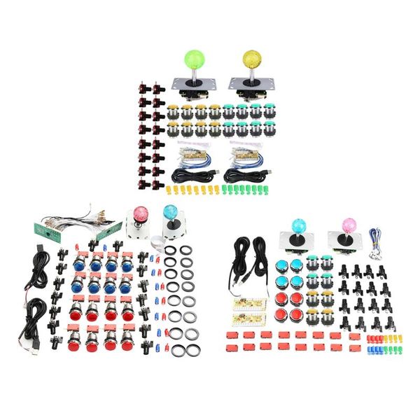 

game controllers & joysticks 2 player led arcade games diy parts kit 2x usb encoders + 16x buttons for raspberry pi