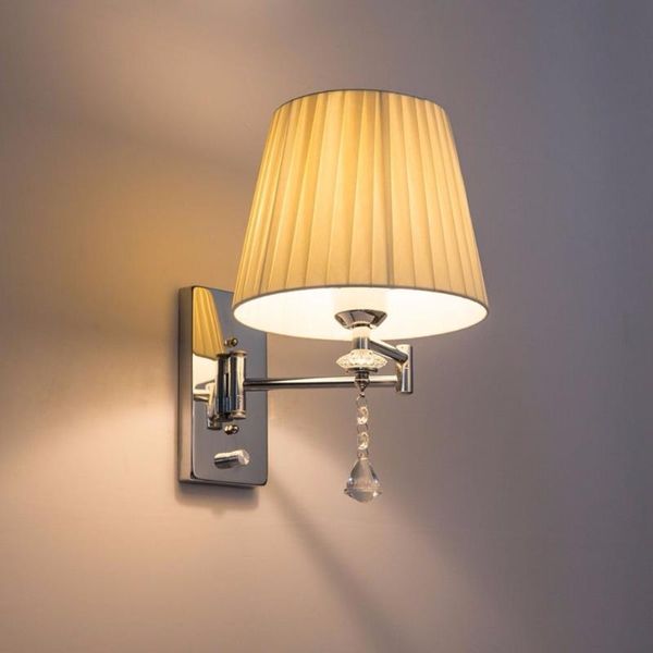 

wall lamp jifengcheng swing arm luminaria bedside reading crystal sconce bathroom light modern lights e27