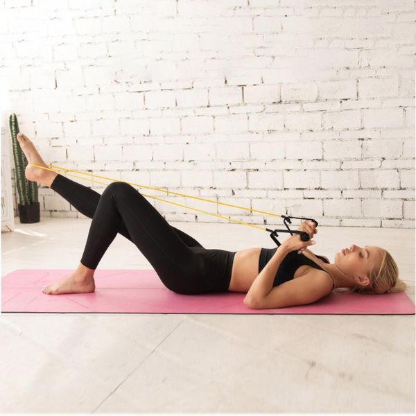

fitness multifunctional pull chest expander natural latex elastic stretch strength strong home gym training rope 4-55lb yoga stripes