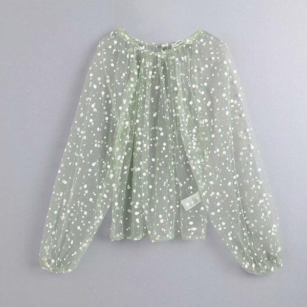 

women's blouses & shirts woah 2021 bb38-9585 european and american fashion shining translucent top, White