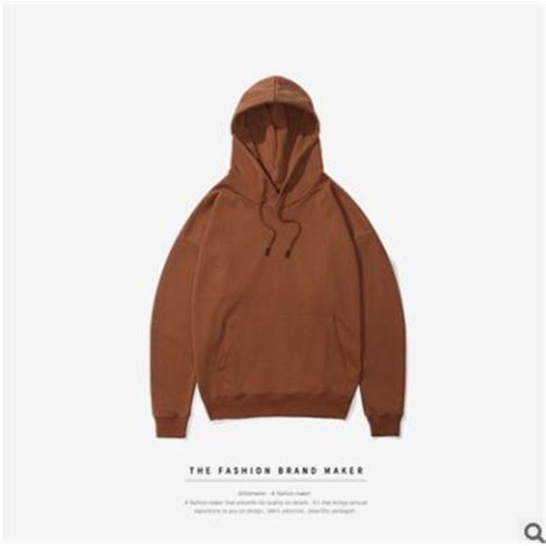 

men's casual autumn/winter hooded with a solid head and long, Black;gray