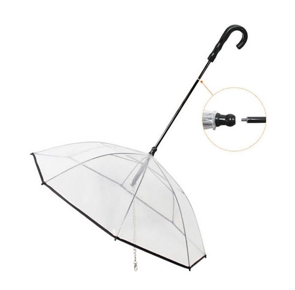 

dog apparel transer 2021 transparent pet umbrella portable built-in leash puppy dogs 12.27