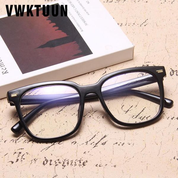 

fashion sunglasses frames vwktuun myopia eyeglasses frame women eye glasses men vintage optical prescription anti blue light, Black