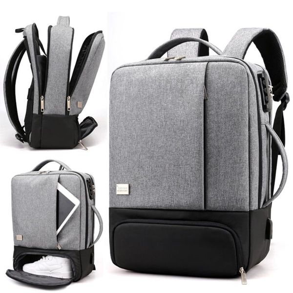 

backpack large men anti theft waterproof 15.6 inches business bag usb charge lapgirl teenagers travel mochila