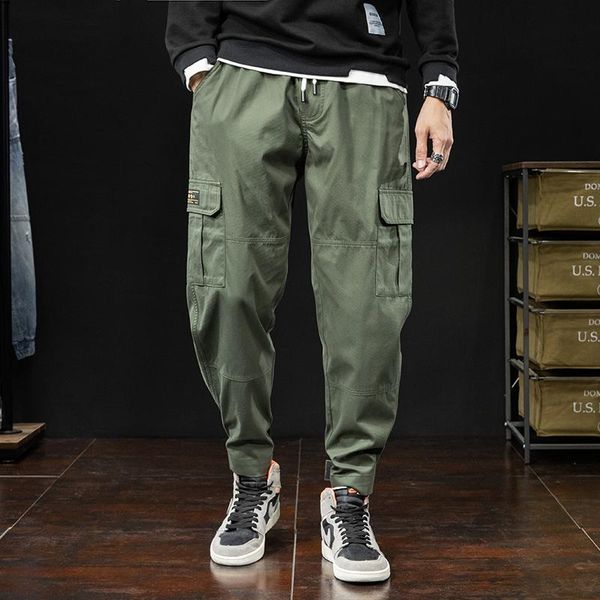 

loose mens tooling trousers design super cool cozy all-match large size xxxl casual simplicity cargo pants men's, Black