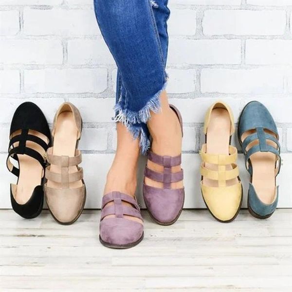 

dress shoes women flat sandals hollow out ladies hook loop pu vintage woman peep toe casual rome fashion female 2021 summer 6.24, Black