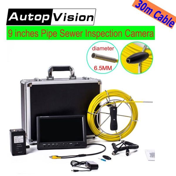 

wp91 30m drain sewer pipe inspection camera system 9"lcd screen video snake endoscope borescope underwater mini ip cameras