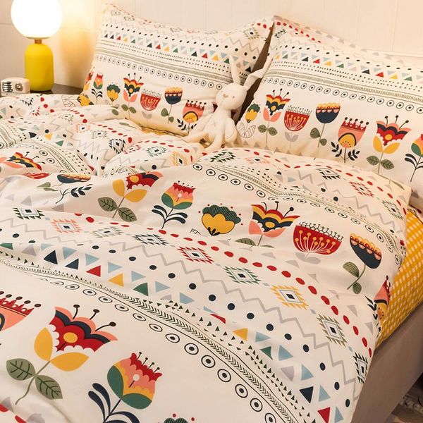 

bedding sets oxygen set cotton 4pcs printed duvet cover full  king size double bed lovely pattern sheet