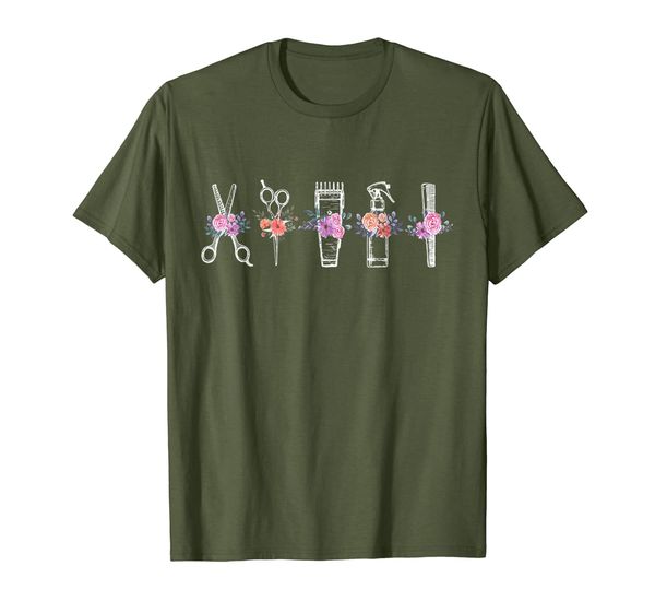 

Hair Stylist Barber Tools Floral Tshirt, Mainly pictures