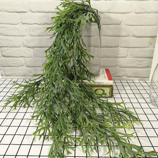 

artificial hanging plants fake flocked antlers leaf flower vine wall rattan grass for home wedding decoration decorative flowers & wreaths