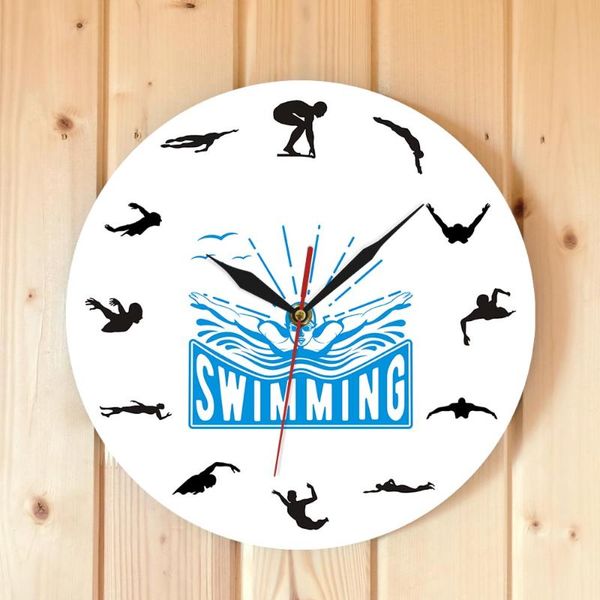 

wall clocks swimming clock sport art design voyage floating underwater diving swimmer home decor swim coach gift