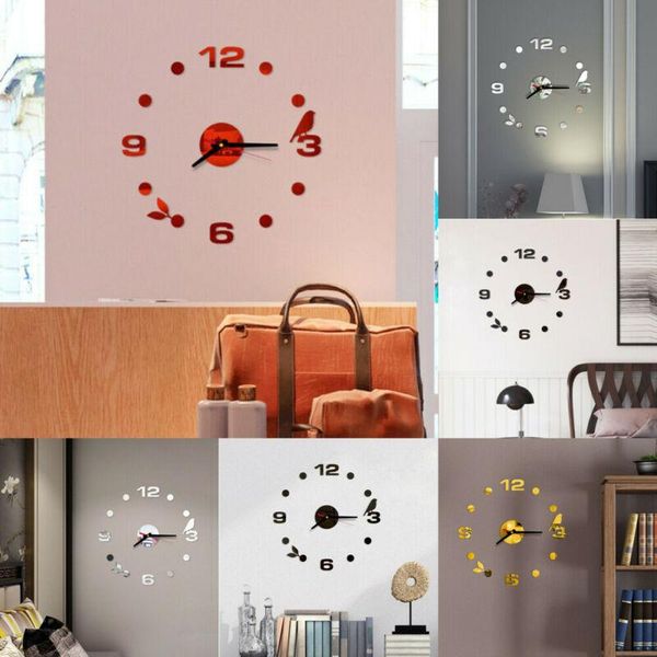 

wall clocks 3d sticker clock silent home decor quartz large modern design