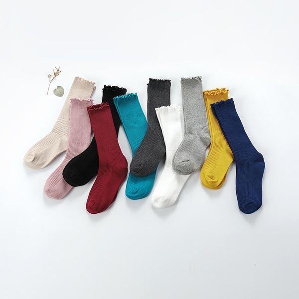 

socks children knee high baby in the season candy color black and heap sneaker wear, Pink;yellow