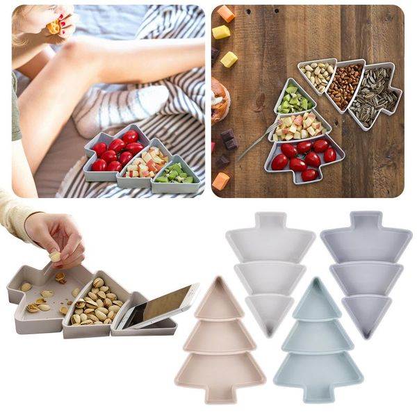 

storage bottles & jars 1pc christmas tree dried fruit tray creative household snack plastic melon seeds lazy box kitchen supplie