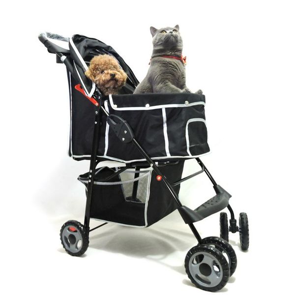

small and medium-sized pet outing stroller dog foldable four-wheeled general purpose vehicle for cats dogs car seat covers