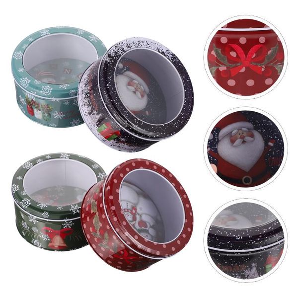

gift wrap 4pcs decorative candy boxes delicate biscuit tins (assorted color)