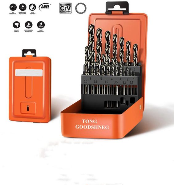 

professional hand tool sets titanium twist drill bit set,anti-walking 135Â° tip high speed steel,from 1-13mm for wood/steel/aluminum/zinc all
