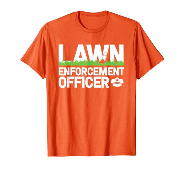 

lawn enforcement officer funny landscaper t shirt, White;black