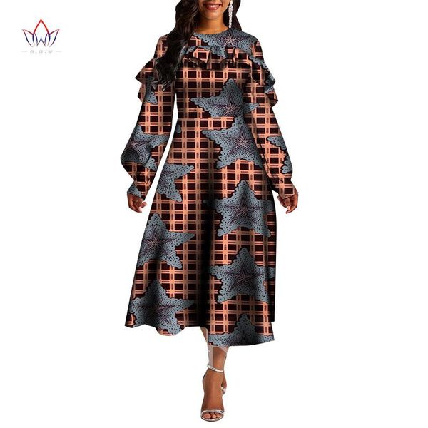 

ethnic clothing dashiki african women dresses o-neck long sleeve clothes for 2021 plus size 7xl woman wy5656, Red