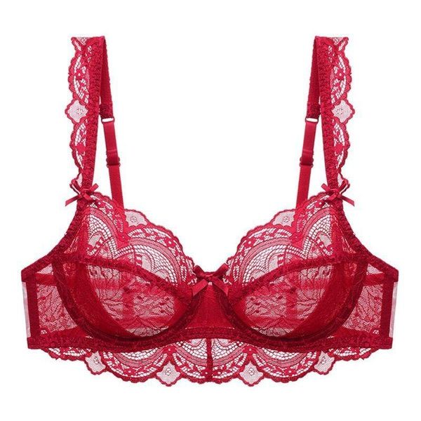 

bras womens femme white erotic bra see through floral lace lingerie hollow out hole cups underwired nightwear, Red;black