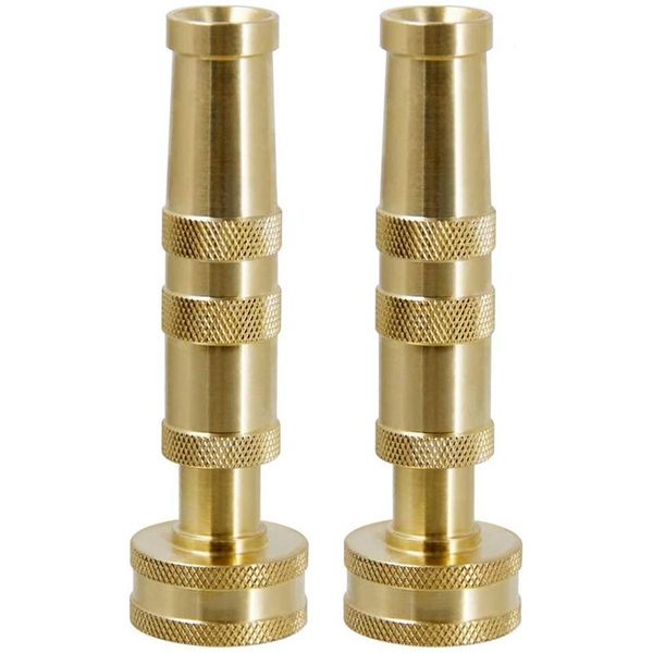 

watering equipments heavy-duty brass adjustable twist hose nozzle, 2 pack, garden nozzle