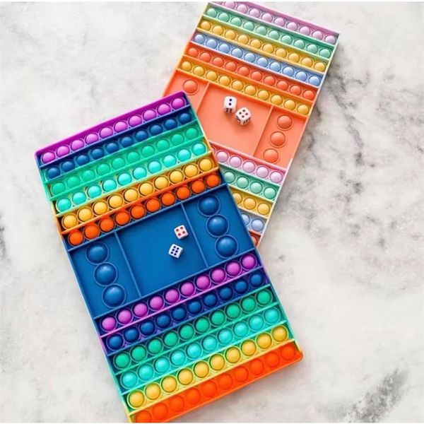 

2021 30x18cm antistress decompression toys two players chess game sensory fidget bubbles toys children interactive game gift