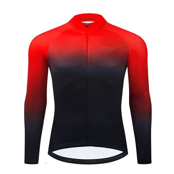 

racing jackets 2021 men cycling jersey long sleeve lightweight breathable bicycle ciclismo autumn winter off road bike t-shirts, Black;red