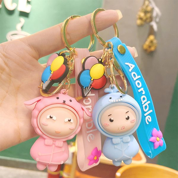 

2021 fashion keychain cute glow in the dark key chain creative luminous unicorn doll men and women car bags pendant gifts, Silver