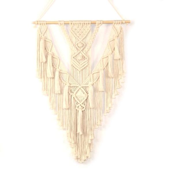 

tapestries wall hanging macrame tapestry hand-woven boho crafts decoration chic room bedroom geometric