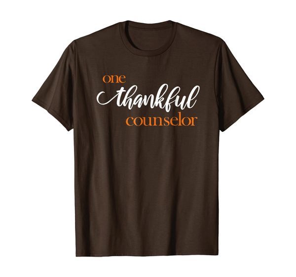 

one thankful counselor thanksgiving tee shirt, White;black