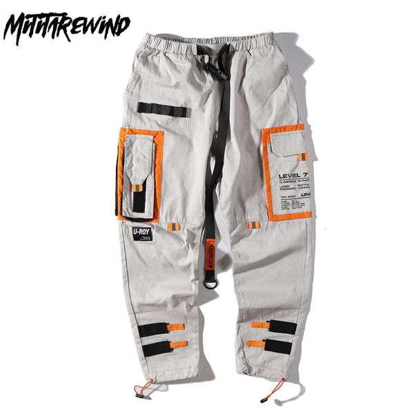 

hip hop streetwear pants men multi-pockets cargo harem jogger men's fashion track trousers harajuku hipster sweatpants, Black