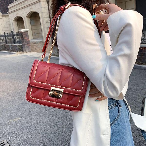 

evening bags ladies rhombic chain messenger bag shoulder small square pu leather 2021 trendy fashion texture female