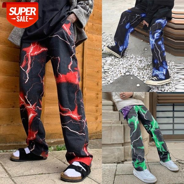 

men's color casual pants fashion trend street trousers straight leg men #te8z, Blue