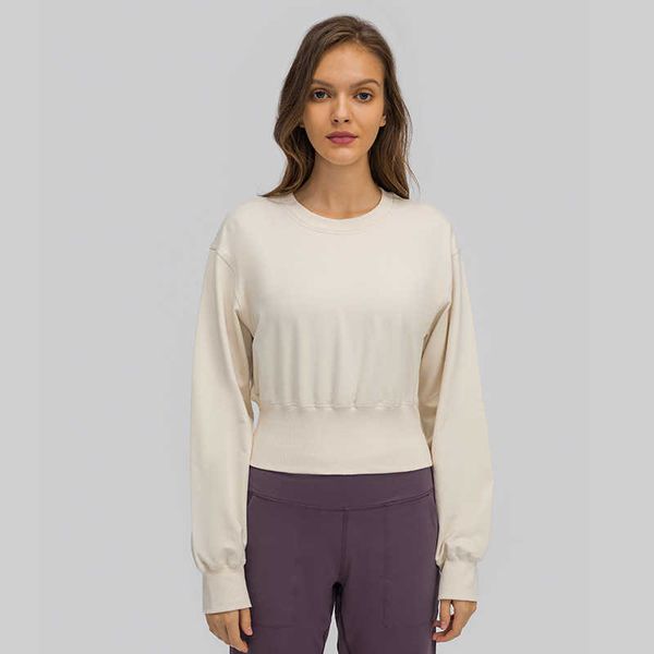 

thread waist yoga jacket women's trend versatile casual loose sports sweater gym clothes women hoodies running fitness shirt
